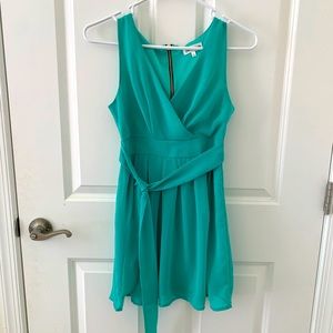 Turquoise Wrap Mini Dress